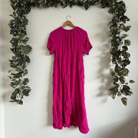 Ingrid by Isabel Maternity Short Sleeve V-Neck Midi Dress Pink Women’s Size M - Picture 2 of 9